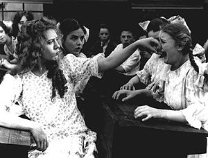 Physical bullying at school, as depicted in th...