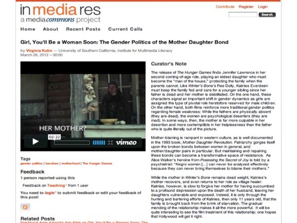 Screenshot of article in In Media Res