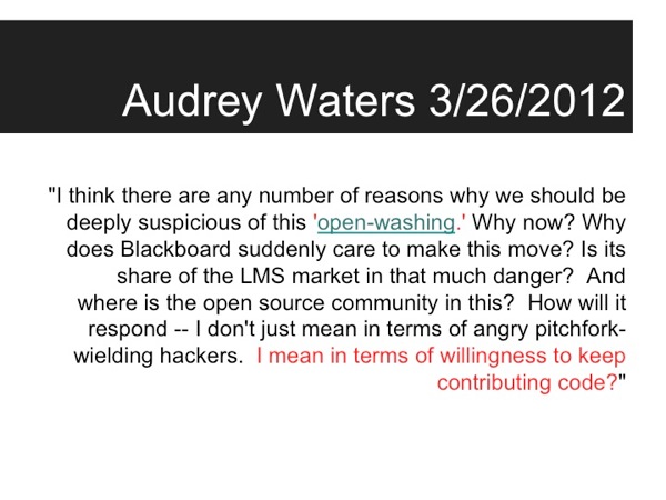 Quotation from Audrey Waters: I think there are any number of reasons why we should be deeply suspicious...