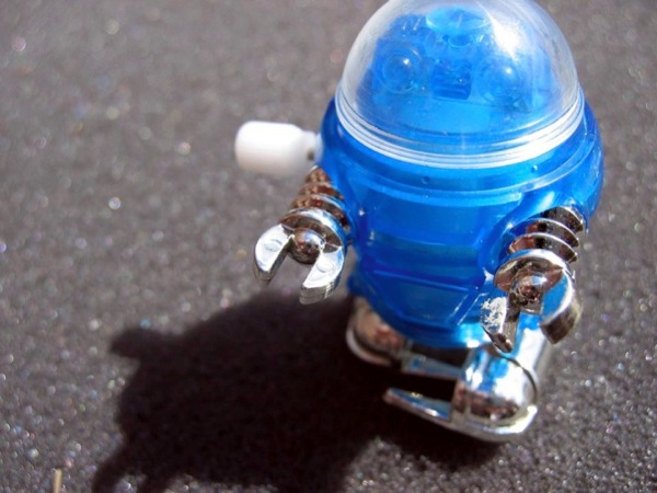 Image of a blue toy robot