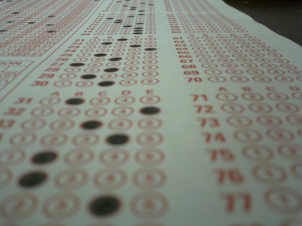 Image of a Scantron bubble sheet