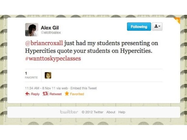 Screenshot of a tweet from Alex Gil