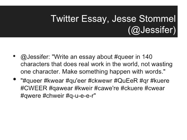 Two tweets about a Twitter essay assignment