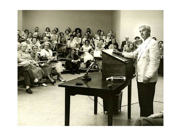 Photograph of William Faulkner lecturing
